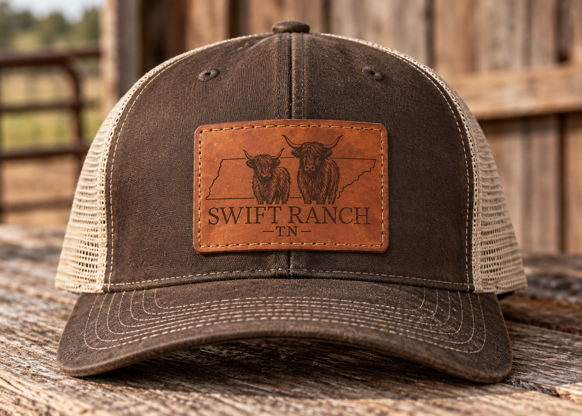 Swift Ranch Leather Patch Trucker Hat